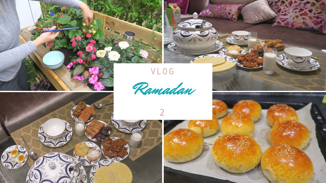 Ramadan Vlog 2 || تحضيراتي لمائدة الفطور ، وصفة سهلة للقراشل و التول باللوز