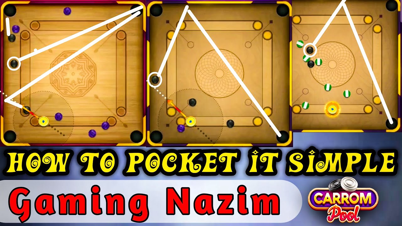 How to pocket it simple / trick shot gameplay/ Carrom Pool /Gaming Nazim /