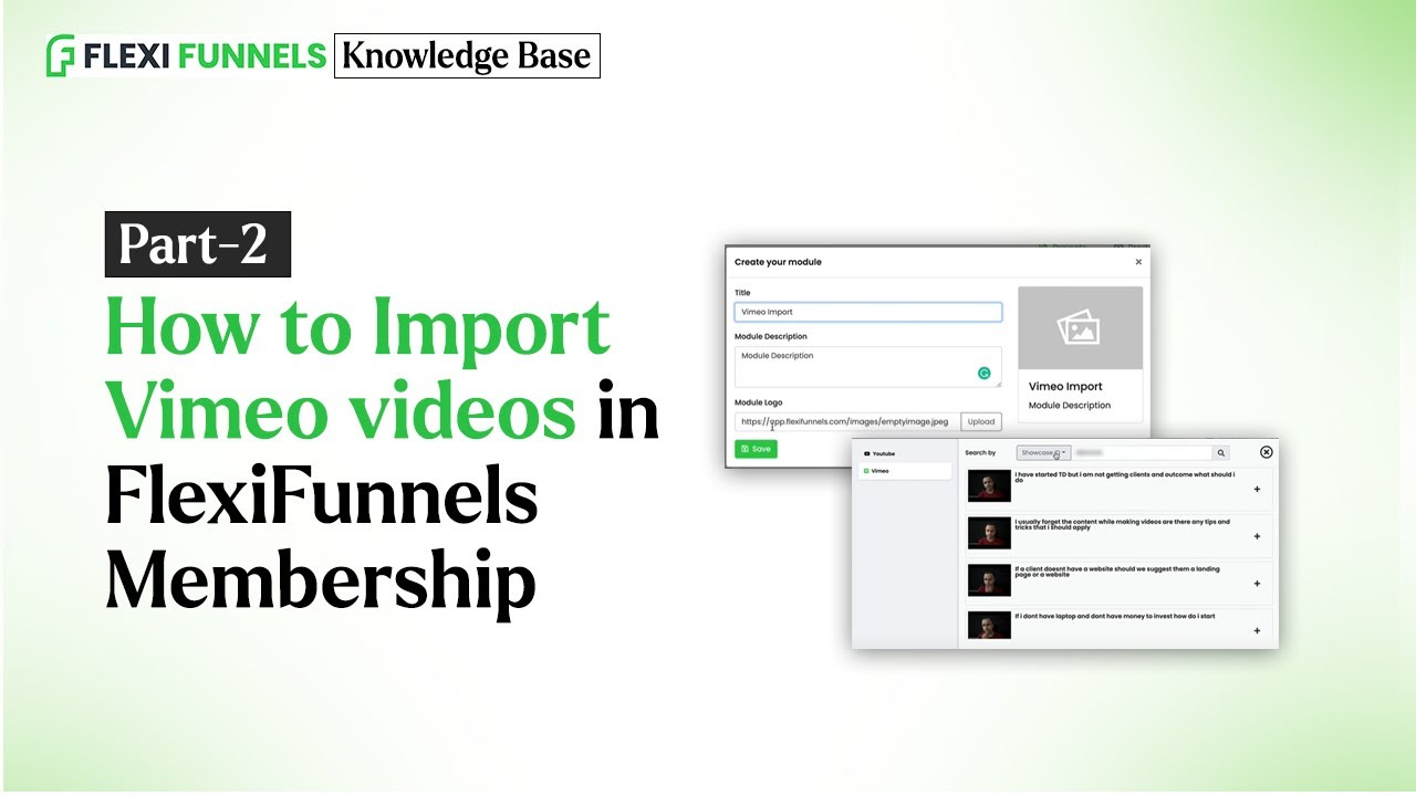 Part 2-  How to Import Vimeo videos in FlexiFunnels Membership Course Creation