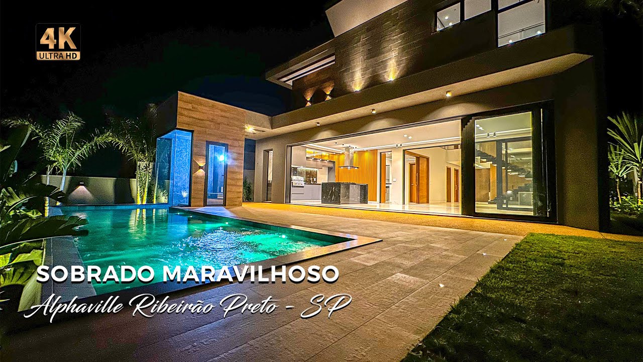 BELÍSSIMO SOBRADO NO ALPHAVILLE RIBEIRÃO PRETO - SP 346m² - 4 SUÍTES