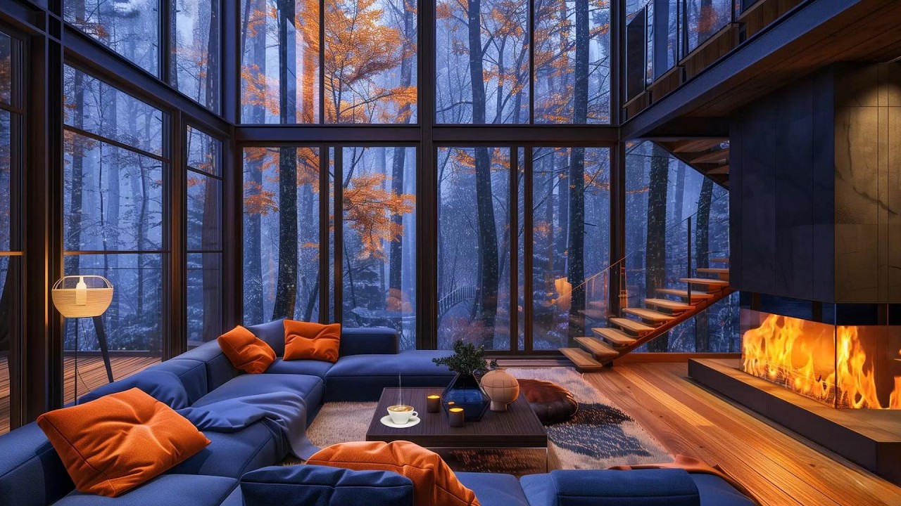 Night in a Glass Cabin in the Rain | Deep Sleep & Cozy Ambience