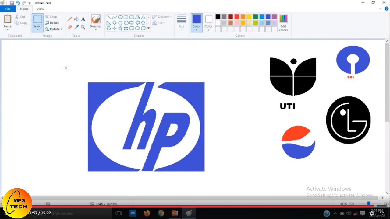 how to create logo in paint                                          पेंट में लोगो कैसे बनाये