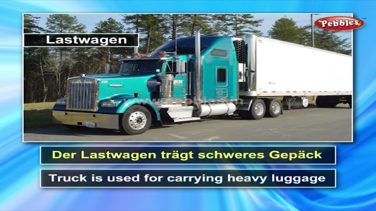 Learn German Vehicles | Learn German Through English | German For Beginners | Pebbles