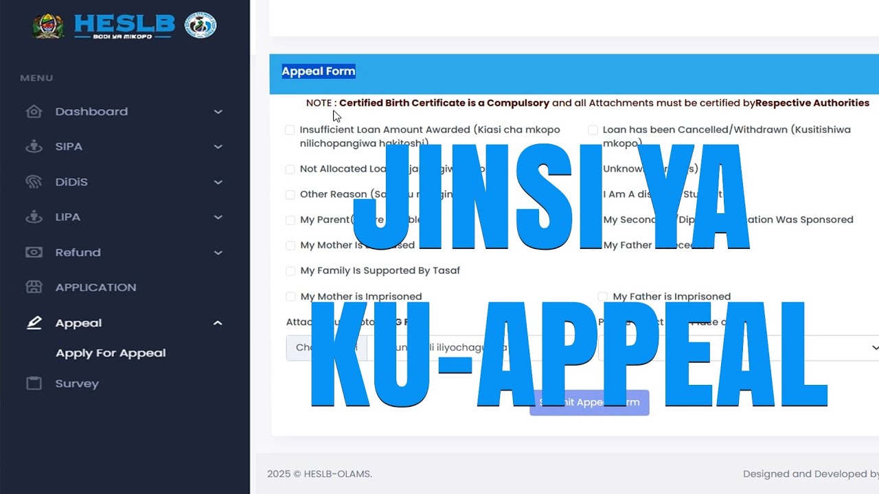 JINSI YA KU APPEAL (RUFAA) MAOMBI YA MKOPO ELIMU YA JUU