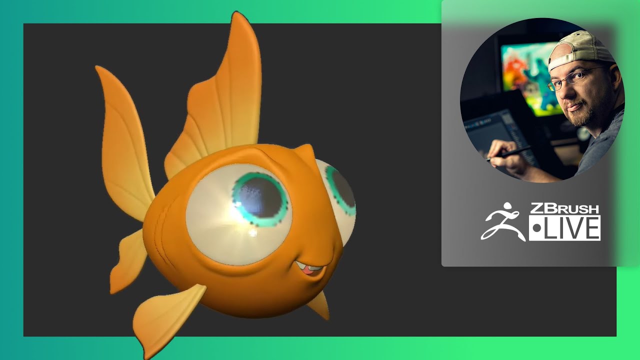 Adorable Cartoony Goldfish Character - Shane Olson - ZBrush 2021.6