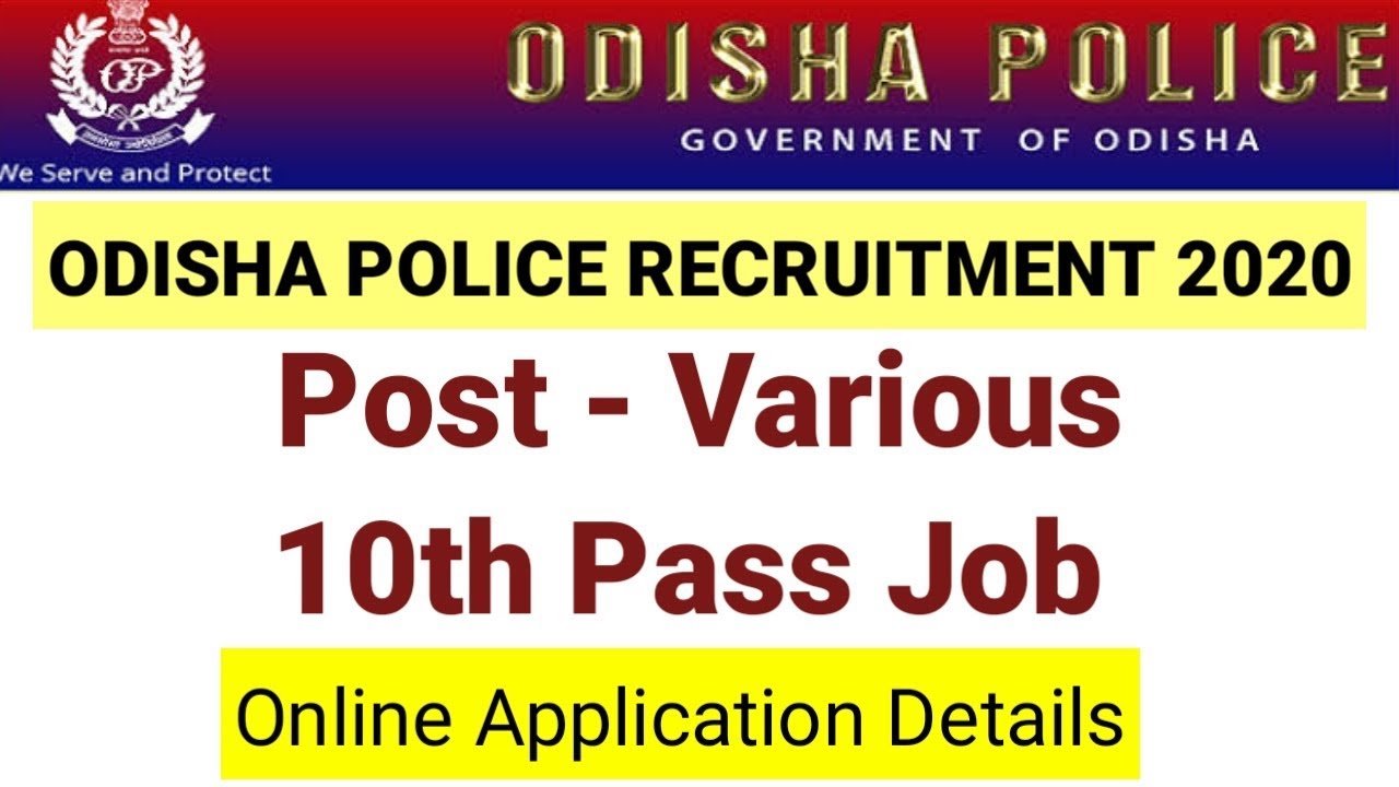 Odisha Police Recruitment Notification, Odisha Police Job Vacancy 2020