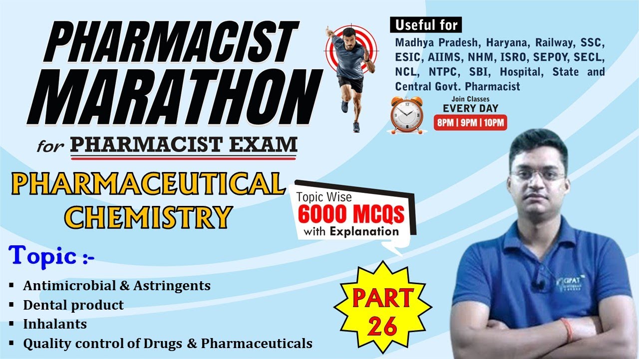 PHARMACIST EXAM MARATHON CLASS -26 | Inorganic (1151- 1200) Antimicrobial and Astringents 
