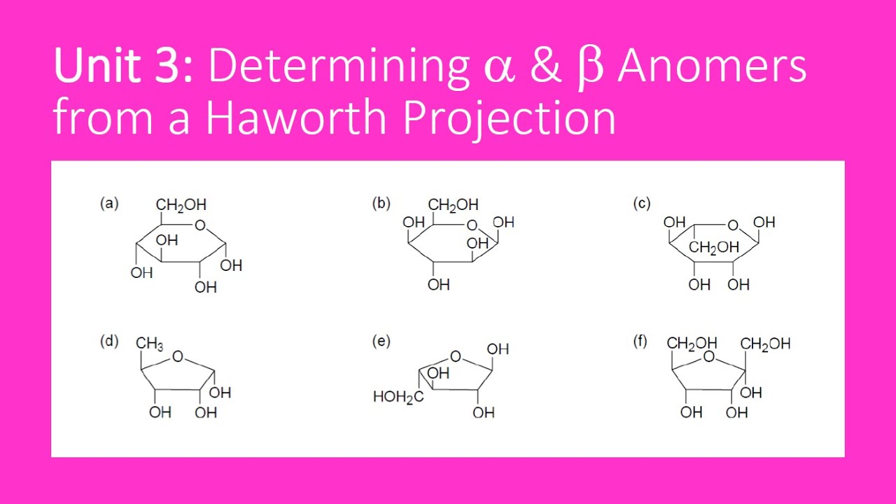 Identifying Alpha & Beta Anomers from Haworth Projections of Cyclic Monosaccharides