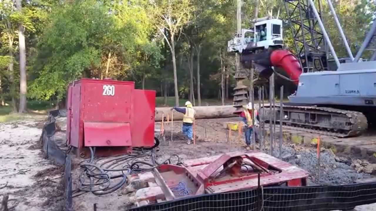 Crane Mounted Rig Starts a Drilled Shaft