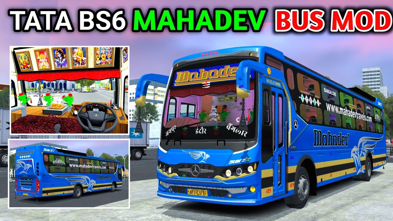 How to add TATA BS-6 MAHADEV Bus Mod in Bus Simulator Indonesia | Released 🔥 | Bussid 4.3.4