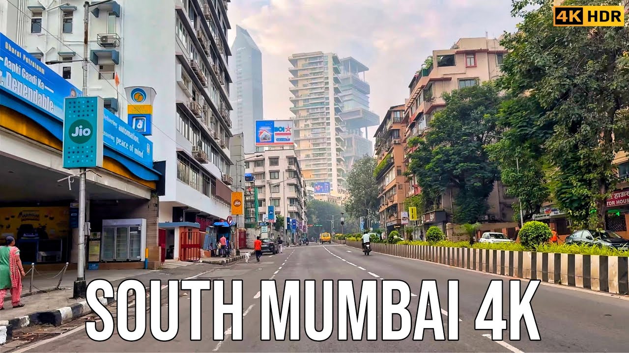 Mumbai’s Billionaire’s Neighbourhood • Cumballa Hill, Malabar Hill Ride Tour [4KHDR] 