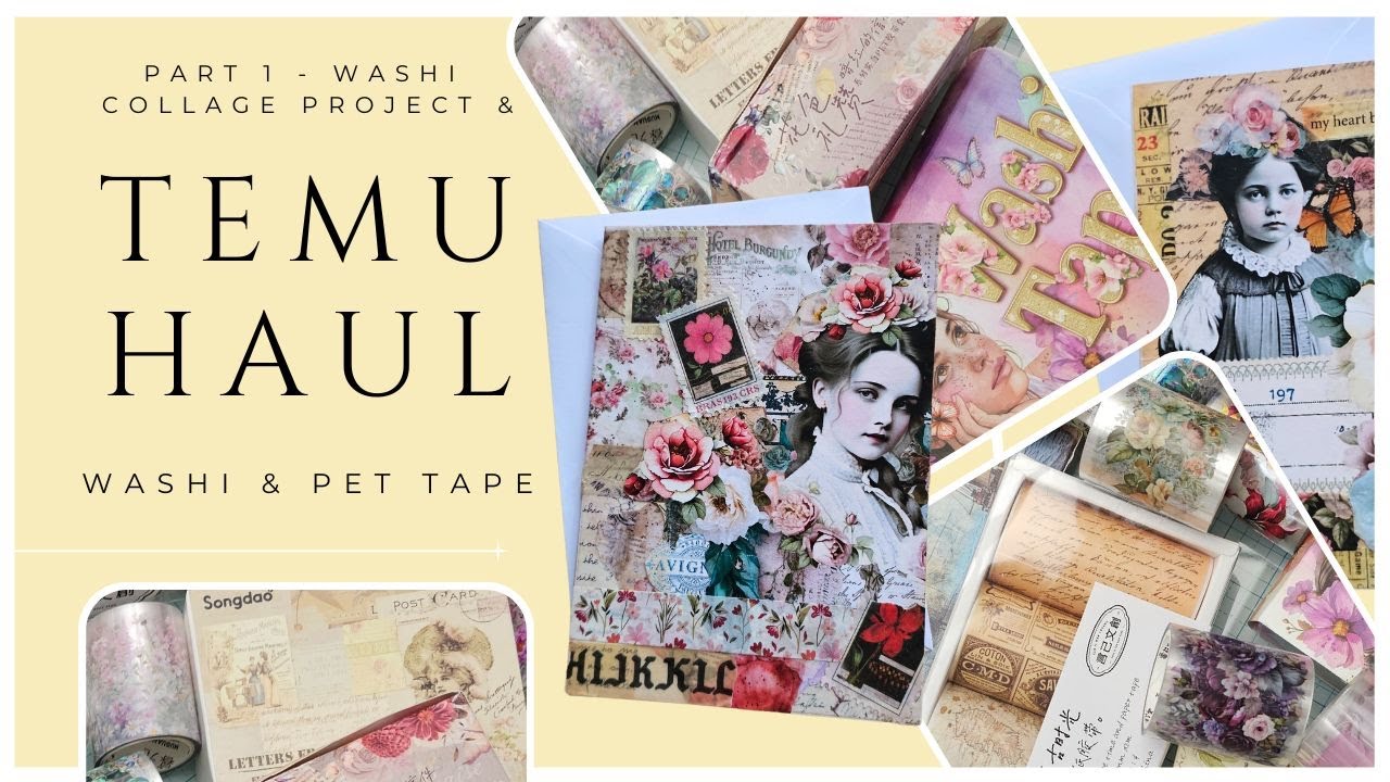 Huge Temu Haul - Arts & Crafts - Part 1 - Washi & Collage Demo