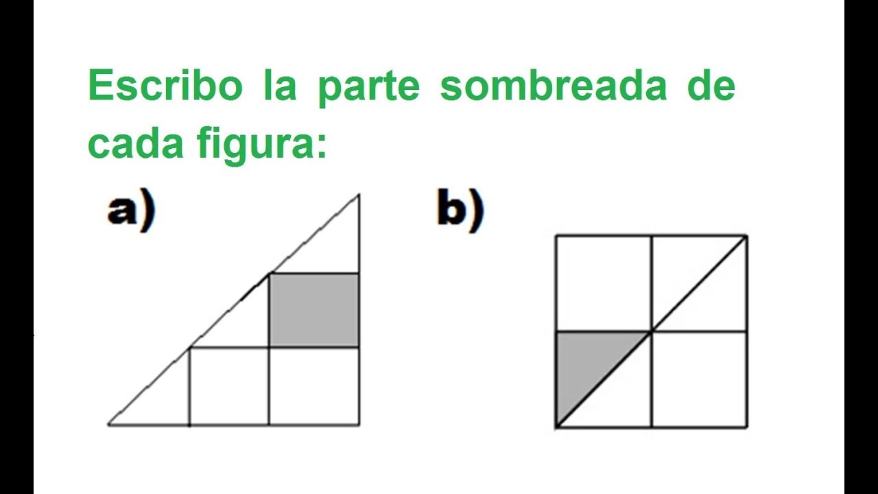Escribo la parte sombreada de cada figura: (Fracción)