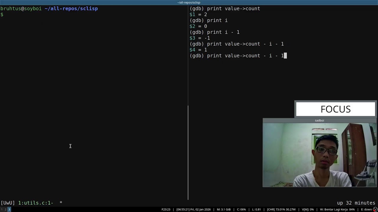 Study with me: learn C programming language by building our own lisp (Part 108)