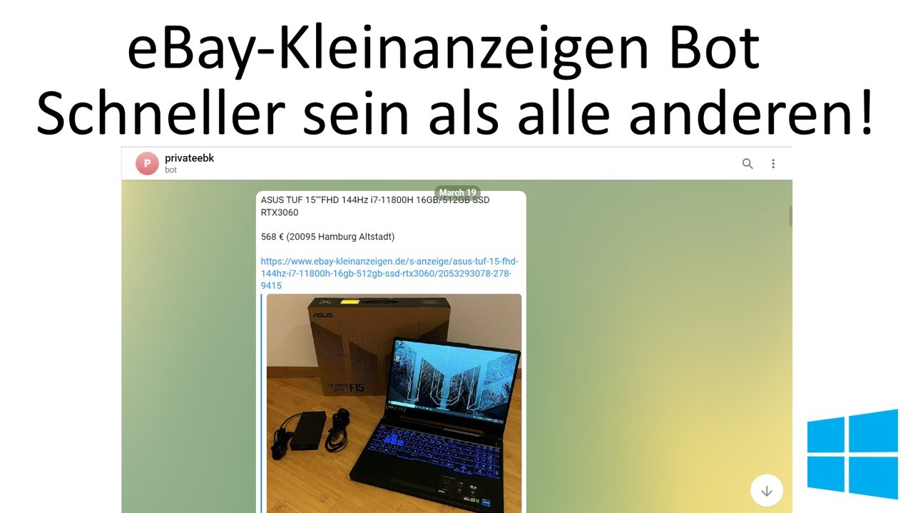 ebayKleinanzeigenAlert Bot - Neue Kleinanzeigen als erster sehen! (Windows)
