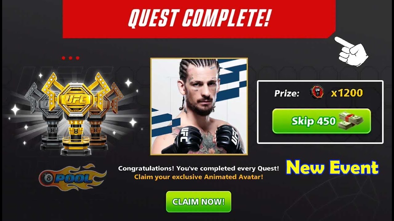 8 Ball Pool All Sean O'Malley Animated Avatar Quests 🙀 UFC Pool Pass Level Max