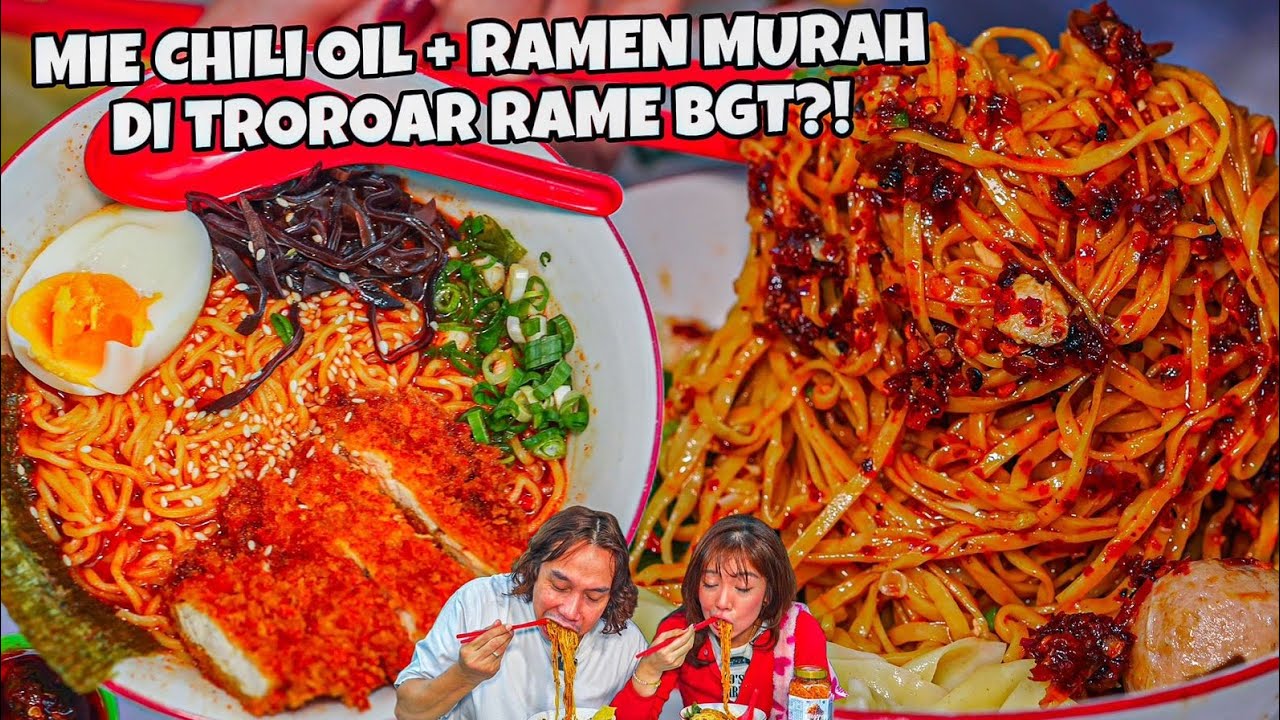 KOK BISA?MIE CHILI OIL JUALAN DI TROTOAR TAPI RAME BGT!!