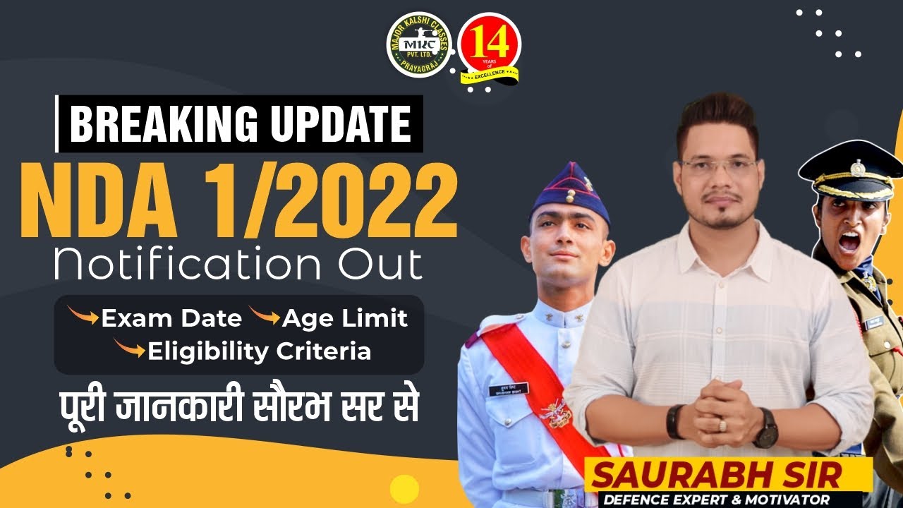 NDA 1 2022 NOTIFICATION OUT | Exam Date, Age Criteria, Full Selection Process | MKC