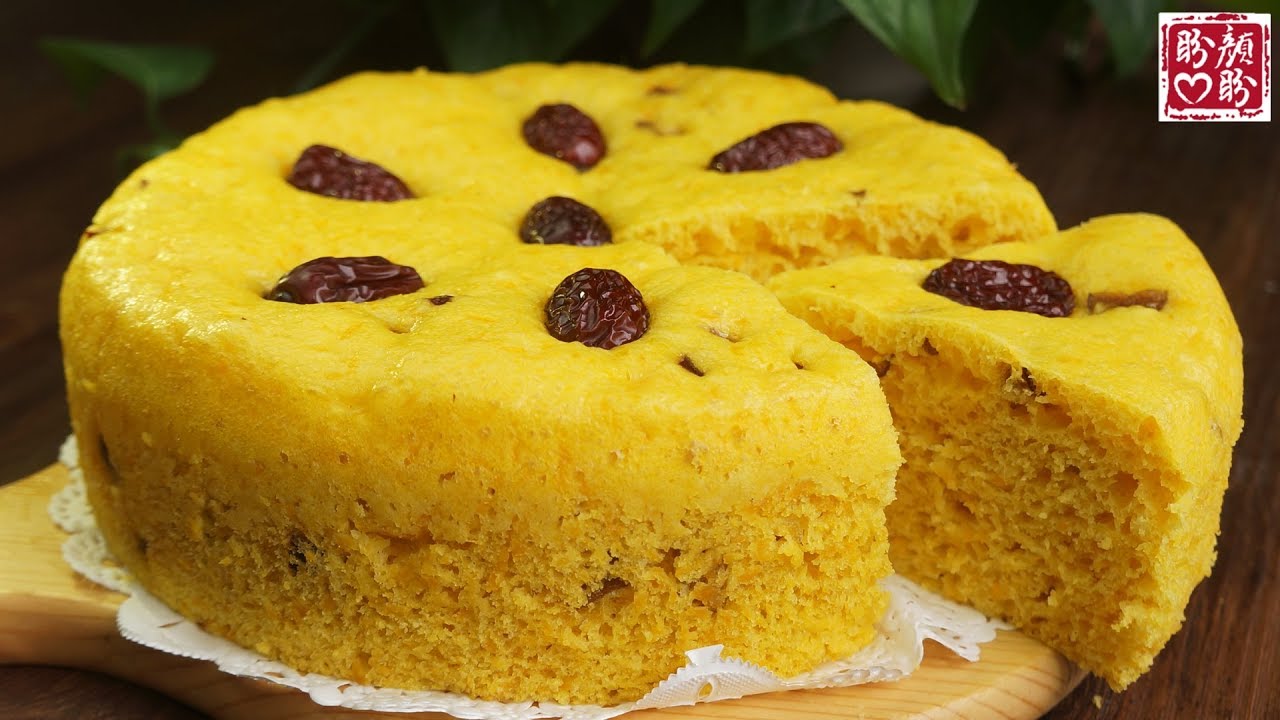 Red Jujube Pumpkin Hair Cake。超级养胃的南瓜红枣发糕，不回缩，不塌陷，百分百成功！比蛋糕还好吃！