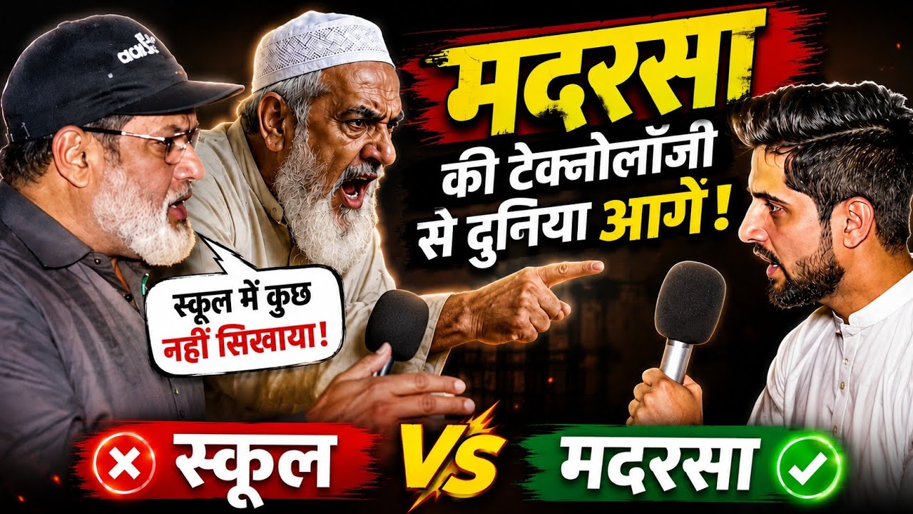 Pakistani Public Funny Reaction on India 😂 | Madarsa vs School Debate