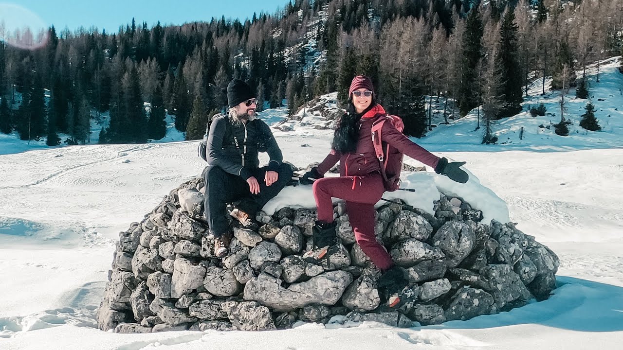 Da CAMPOMULO a Rifugio Malga MOLINE passeggiata sulla neve, ma non abbiamo potuto portare Taboo!