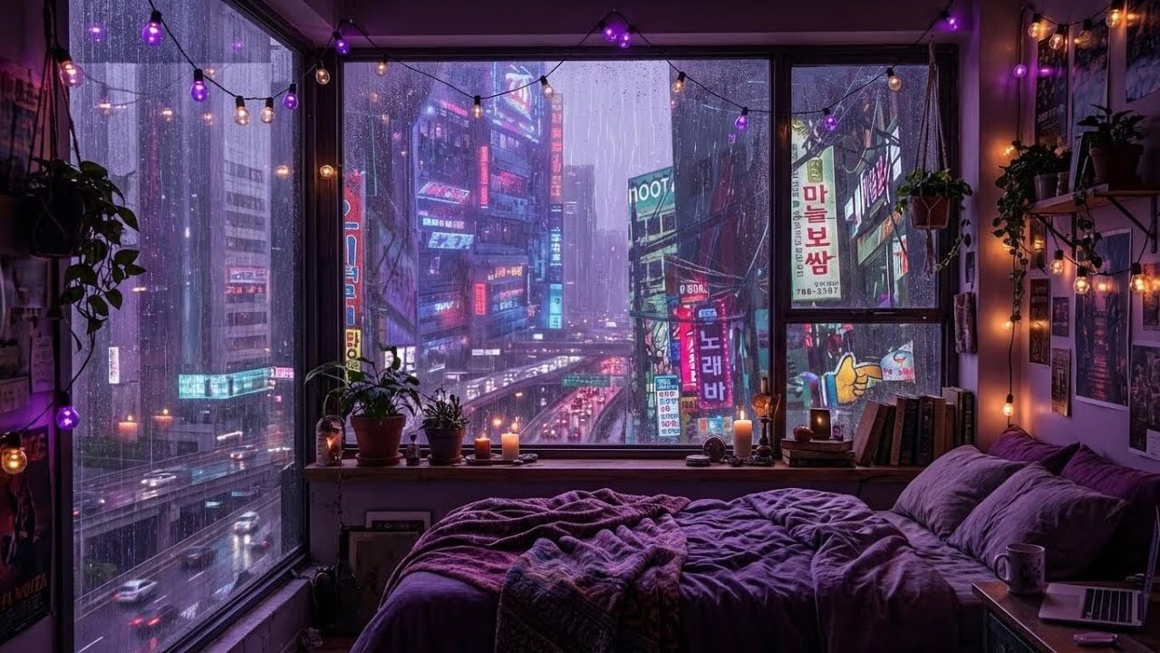 Cyberpunk Rain ASMR 🌧️ Neon City Night for Deep Sleep, Study & Relaxation
