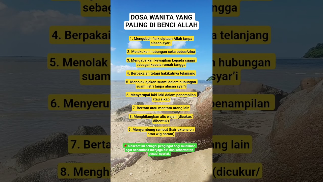 🚫 Dosa Wanita yang Paling Dibenci Allah#MuslimahShalihah#DosaWanita#NasehatIslam #dakwah #viral