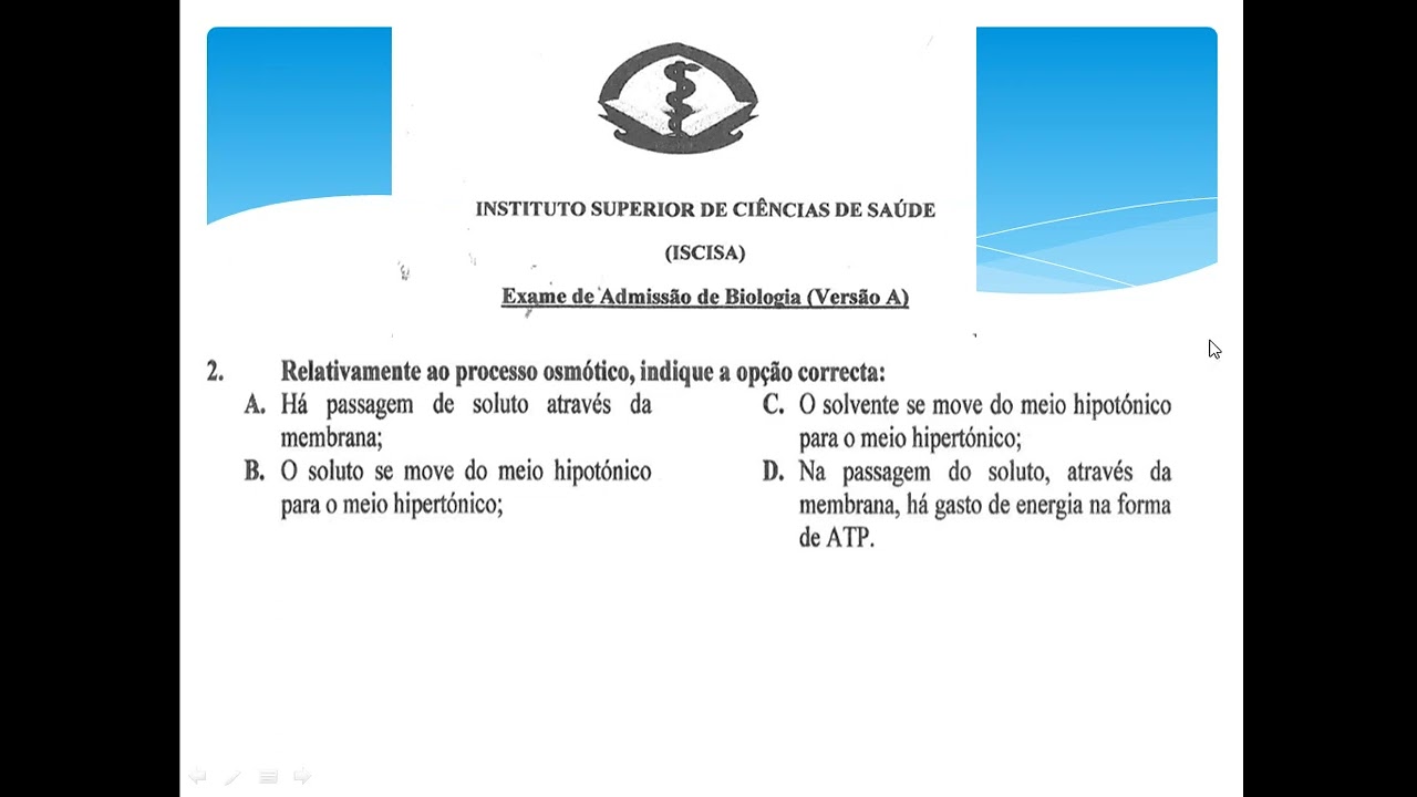 exame de admissão da ISCISA  2021