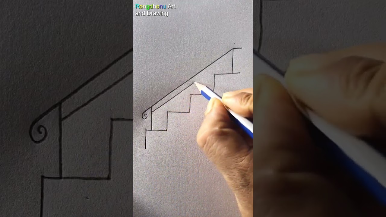 How to draw stairs #stepbystep #Howtodraw #stairs