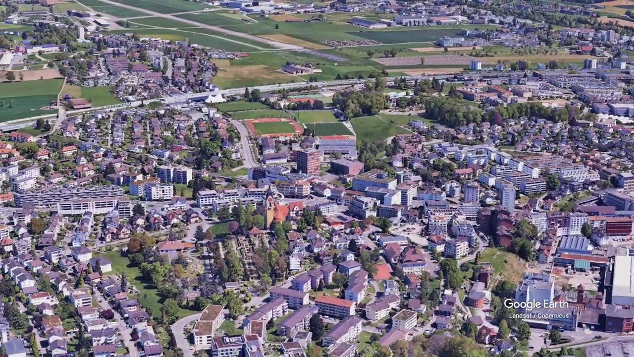 Emmen View 3D  Aerial Tour Over Switzerland’s Urban Industrial Gem in 4K