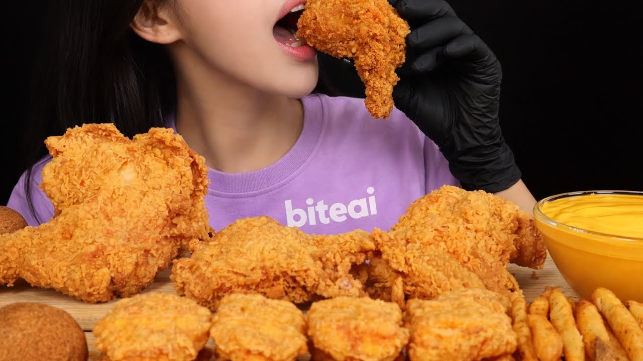 ASMR MUKBANG 🍗🔥 | Crispy Fried Chicken, Fries, Chicken Nuggets & Cheese Balls 😱