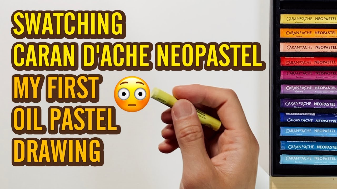 Swatching Caran D'Ache Neopastel 24 Set | My First Oil Pastel Still Life Drawing 🙈