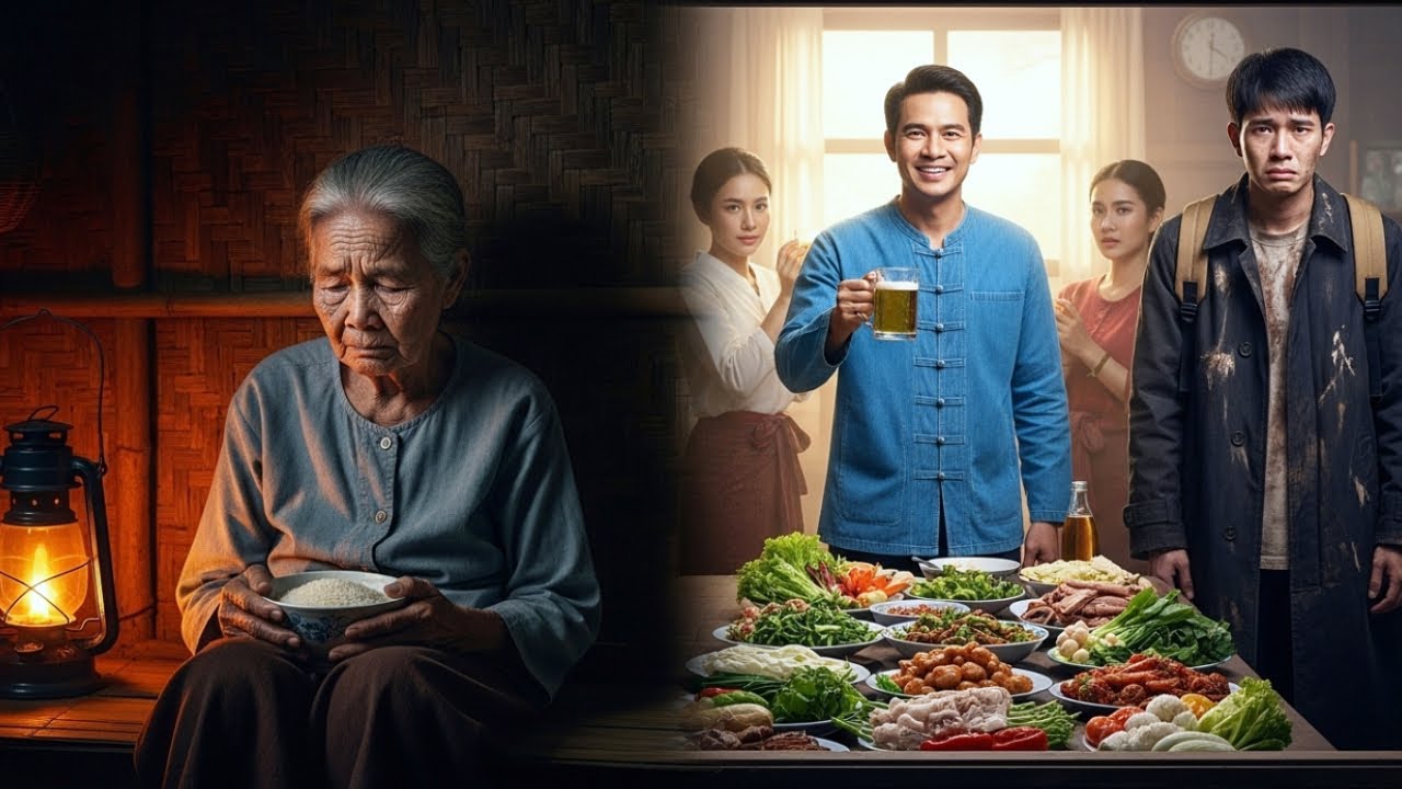 มหาเศรษฐีกลับบ้านในคราบคนจน ถึงกับนิ่งอึ้งเมื่อเห็นแม่ชรานั่งกินข้าวเย็นลำพัง