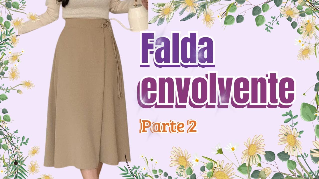 FALDA ENVOLVENTE 2 Falda con pretina anatómica, Falda midi.