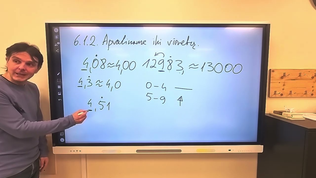 5 kl. 6.1.2. Apvaliname iki vienetų