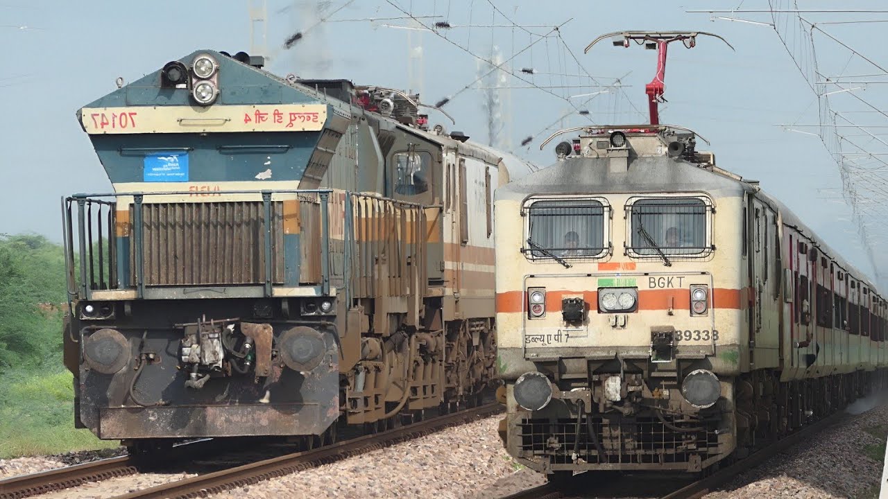 Rescued Ashram SUPER FAST EXPRESS | with EMD Locomotive | TRAINS Indian Railways Dausa junction | 