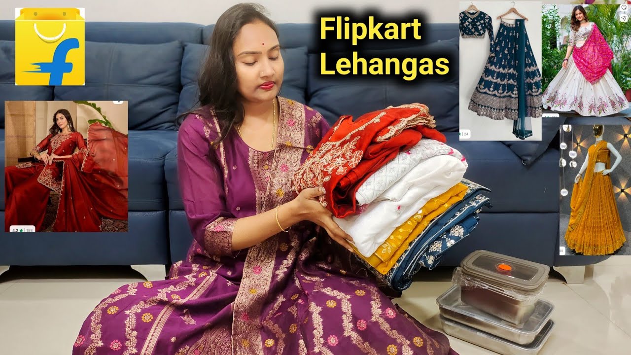 Flipkart Dresses 👌 Lehangas 🤩 Partywear collections @householdproductsusha #flipkart #lehenga #dress
