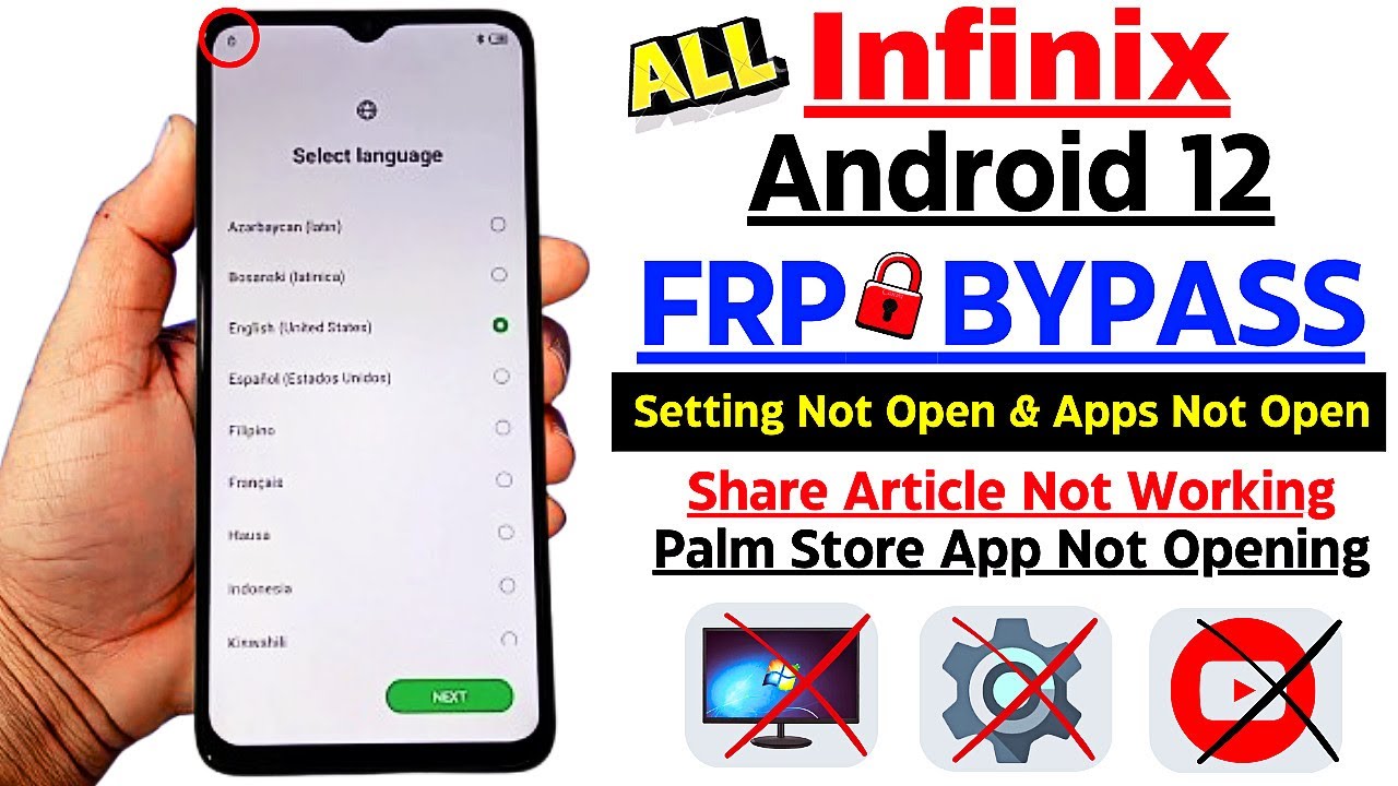 Infinix FRP Bypass 2025 | Android 12 | Palm Store & Settings Not Working Fix (Without PC)