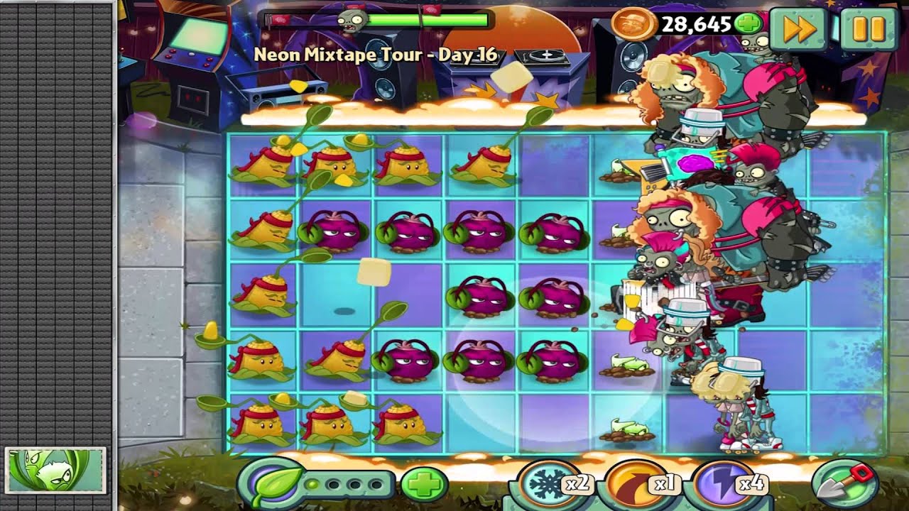 Plants vs Zombies 2: Neon Mixtape Tour - Day 16 Walkthrough