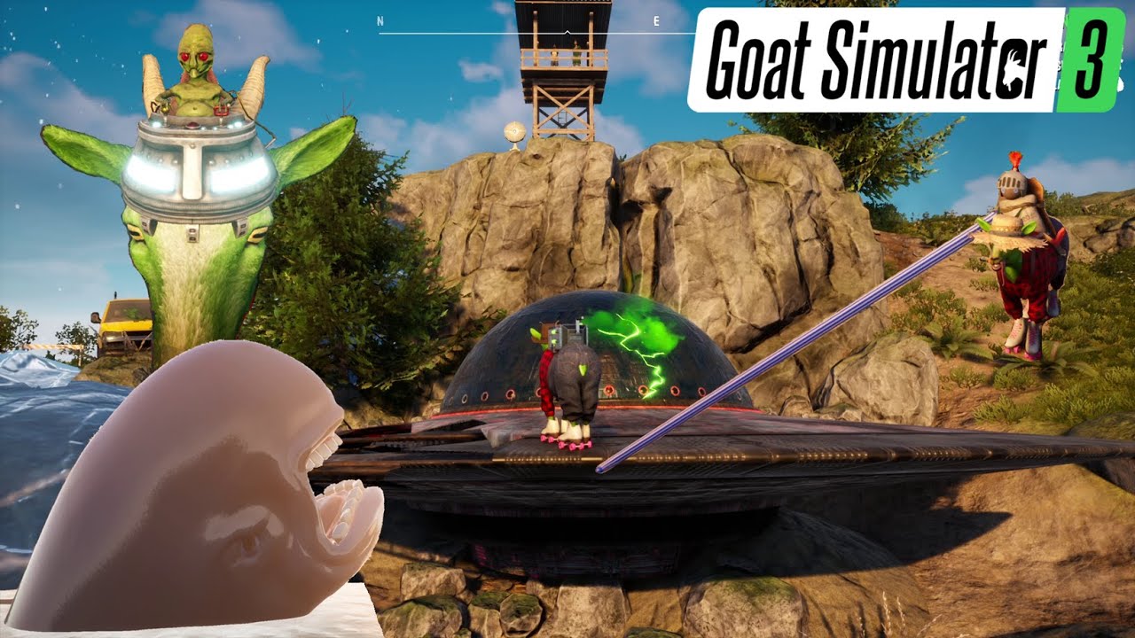 Von Aliens gesteuert, vom Wal verschluckt, Lanzen Turnier, Wackelköpfe - Goat Simulator 3 - 11