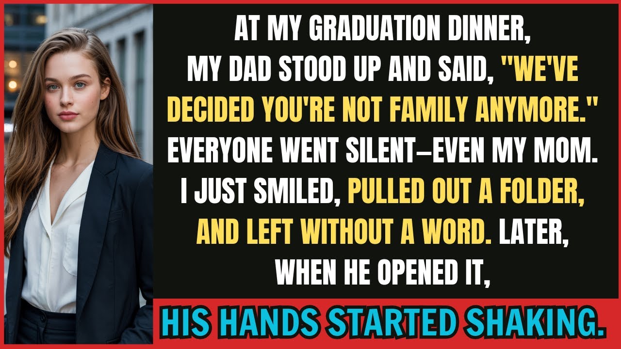 When My Father Declared I Wasn’t Family at Graduation, I Quietly Showed Him Who I’d Become