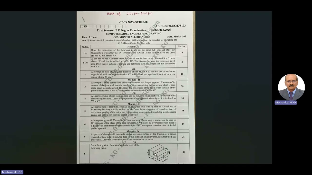 Question no 8 from VTU question paper
