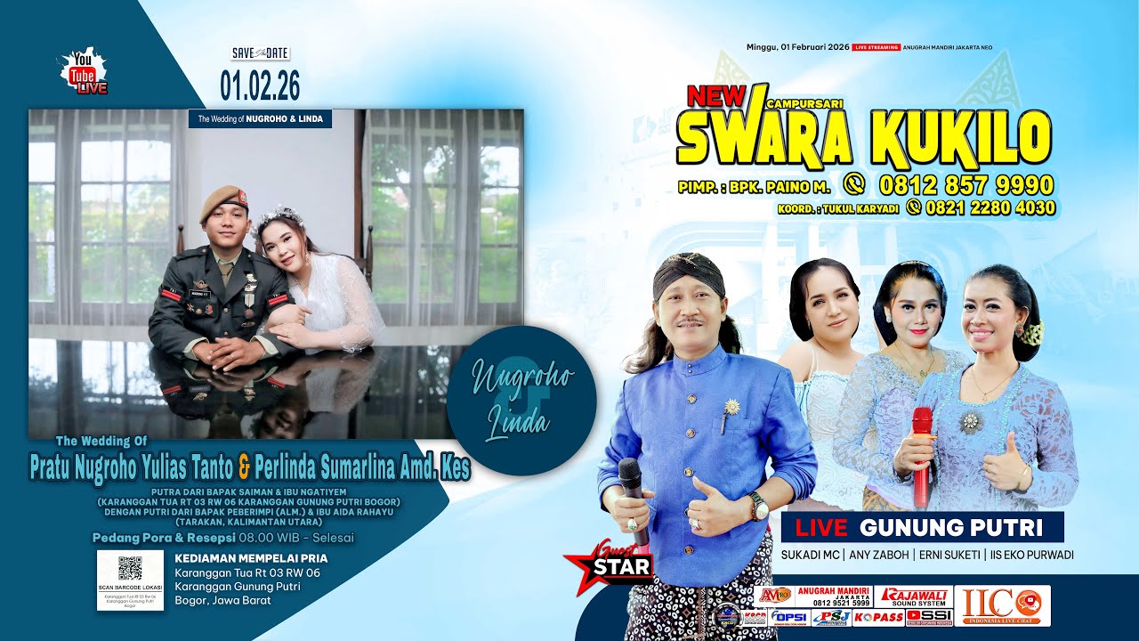 🔴 NUGROHO & LINDA Wedding Live Stream Gunung Putri Bogor Campursari NEW SWARA KUKILO - Putra Mandiri