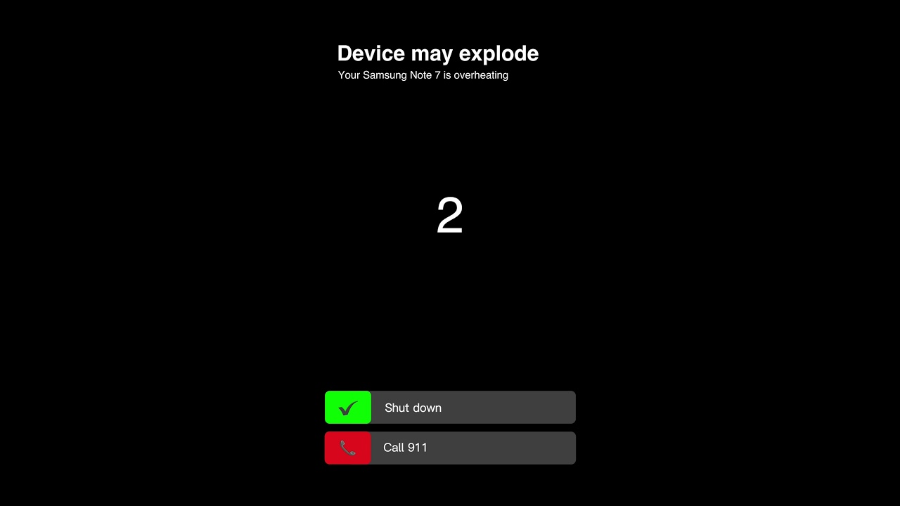 Note 7 #smartphone #alert #overheat #warning #explosion #shorts