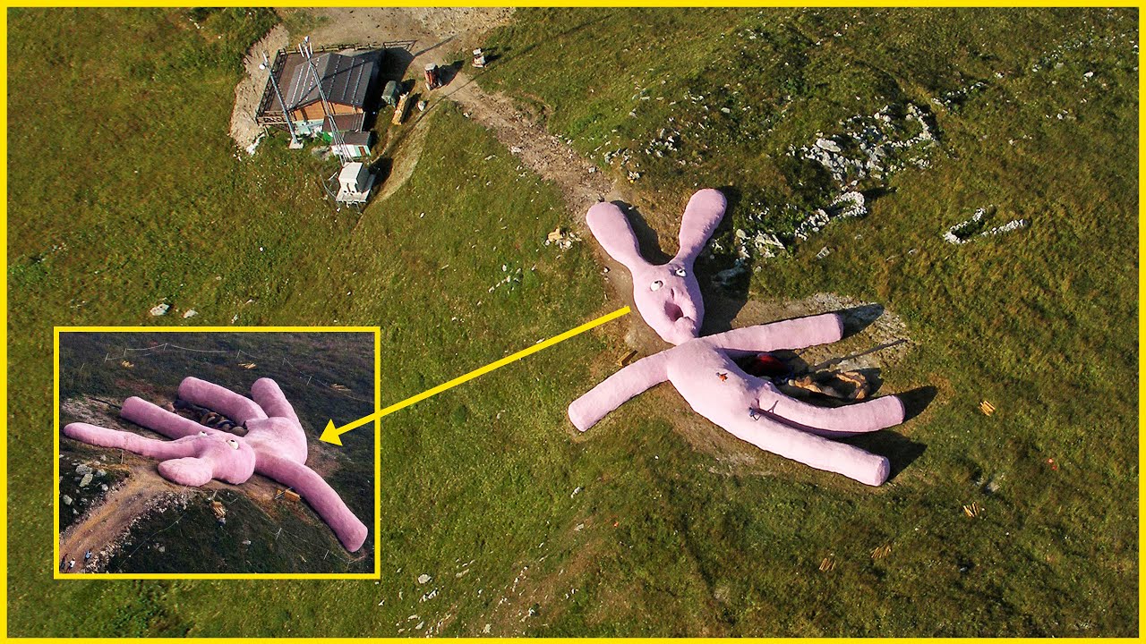 This is a 200 Foot Long Stuffed Bunny !?