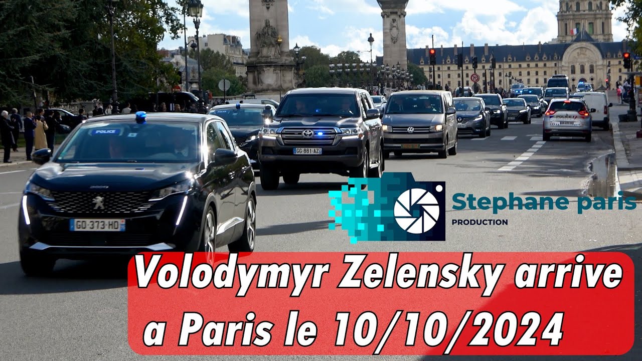 Arrivée du Convoi de Volodymyr Zelensky à Paris - 10/10/2024