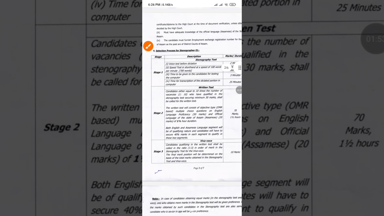 Stenographer Grade-II vacancy in the district Courts Assam