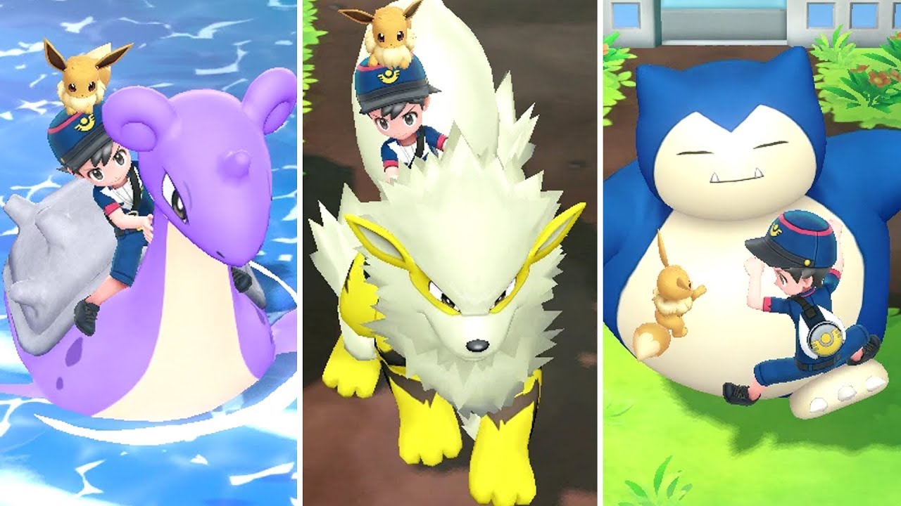 Pok&eacute;mon Let's Go Pikachu & Eevee - All Rideable Pok&eacute;mon