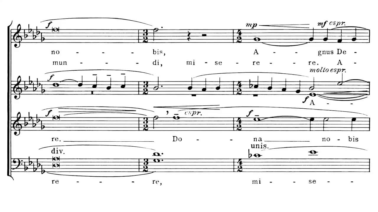 Samuel Barber - (SATB choir) Agnus dei (with score)