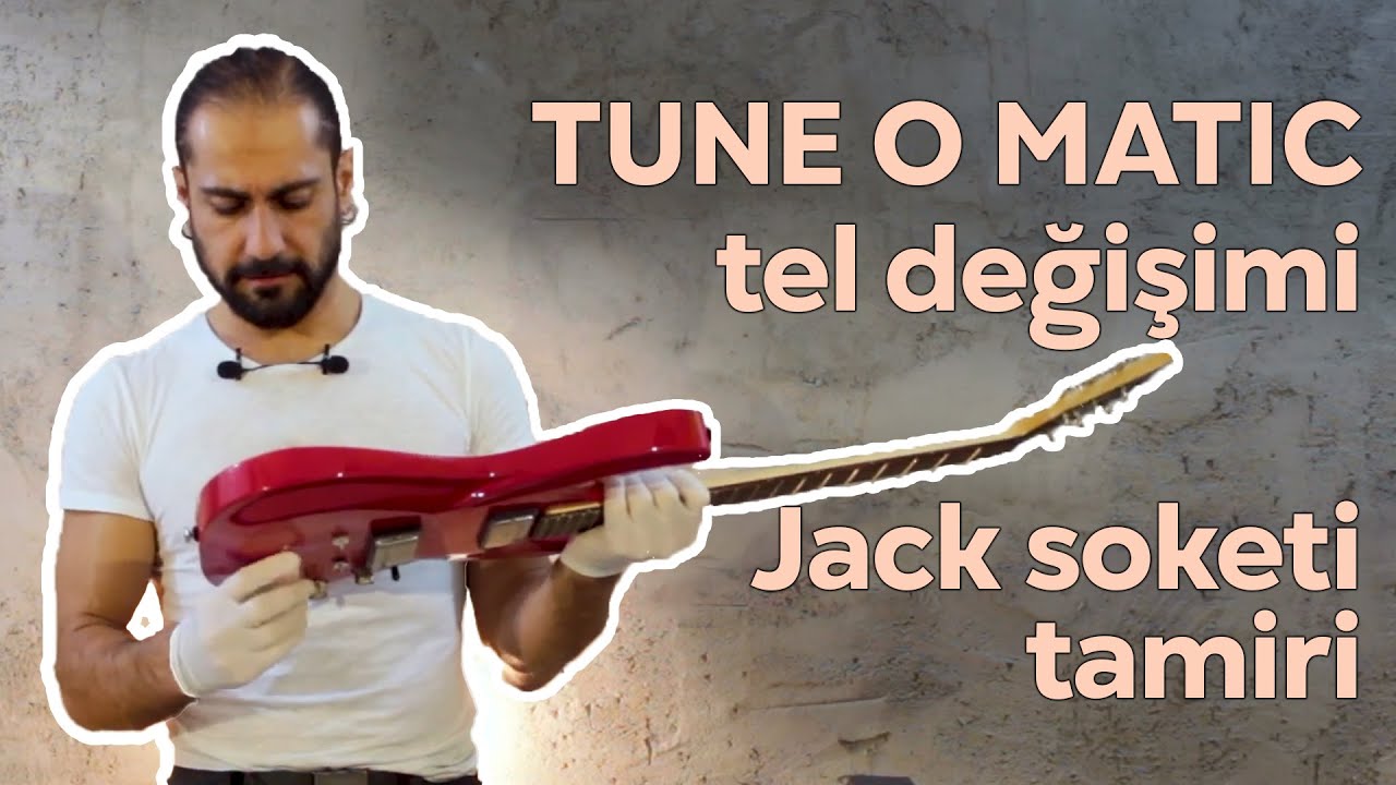 Tune o Matic Köprülü Elektro Gitar Tel Değişimi - Gitar Jack Girişi Tamiri (DBZ Ferrari Red)